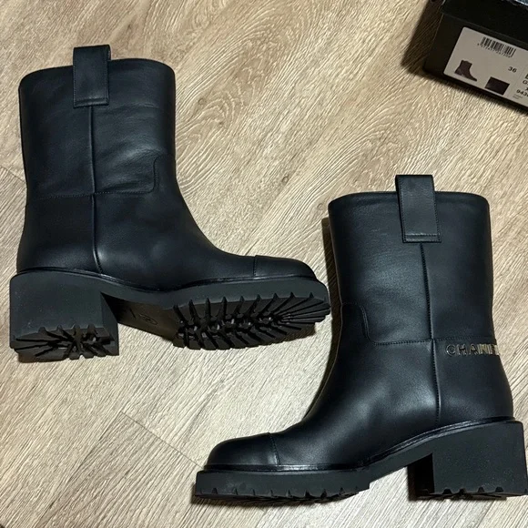 Chanel Black Leather Ankle Boots - Picture 3 of 11
